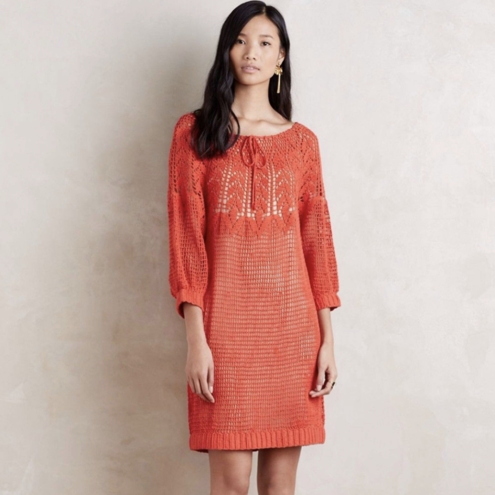 Anthropologie Korovilas Crochet Midi Dress S